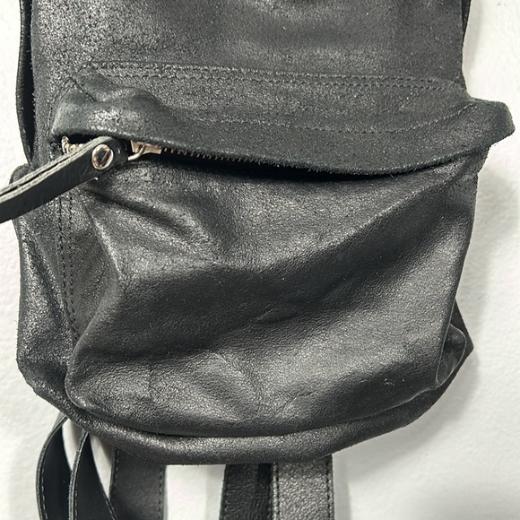 Brandy Melville Black Leather Small Backpack- gently used - Picture 3 of 11